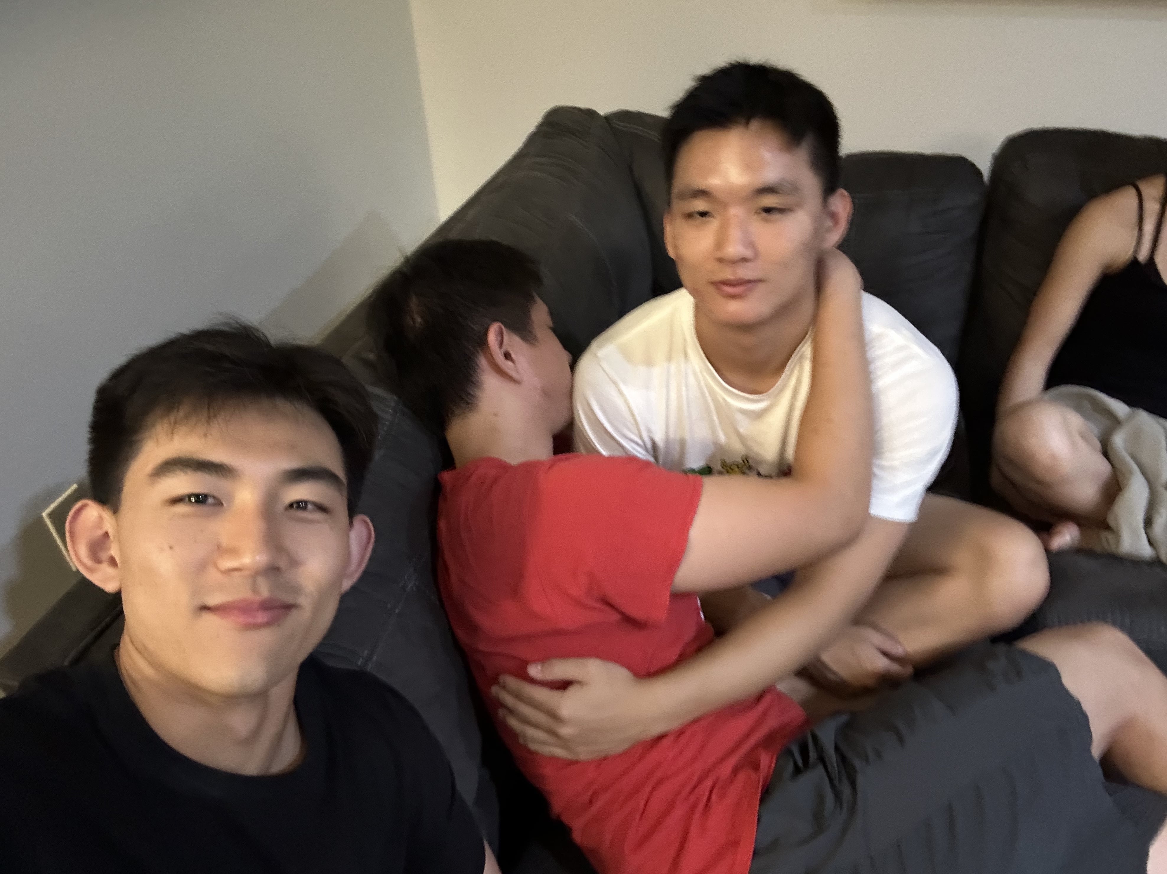 Eric hugging Derek