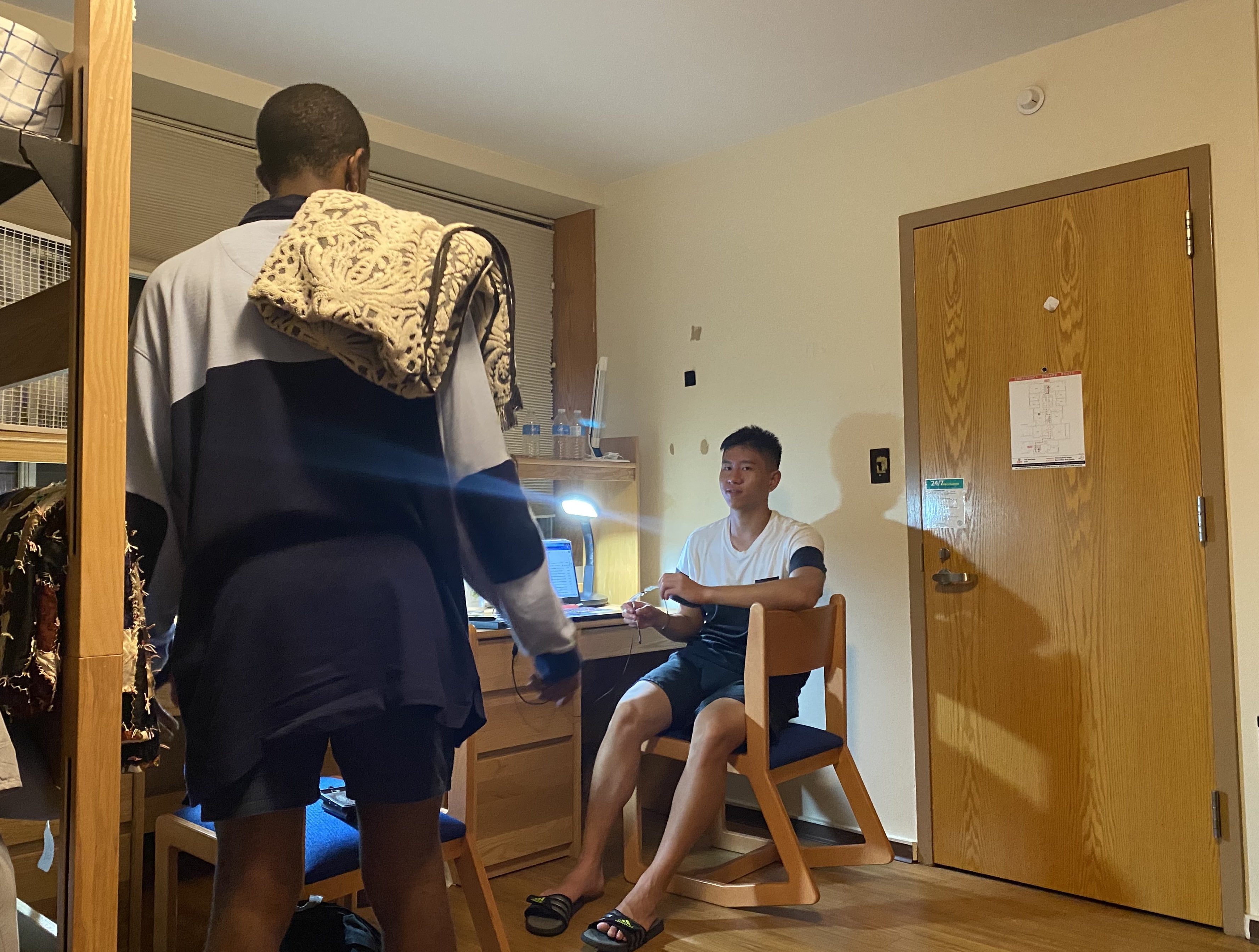 Eric in our dorm room