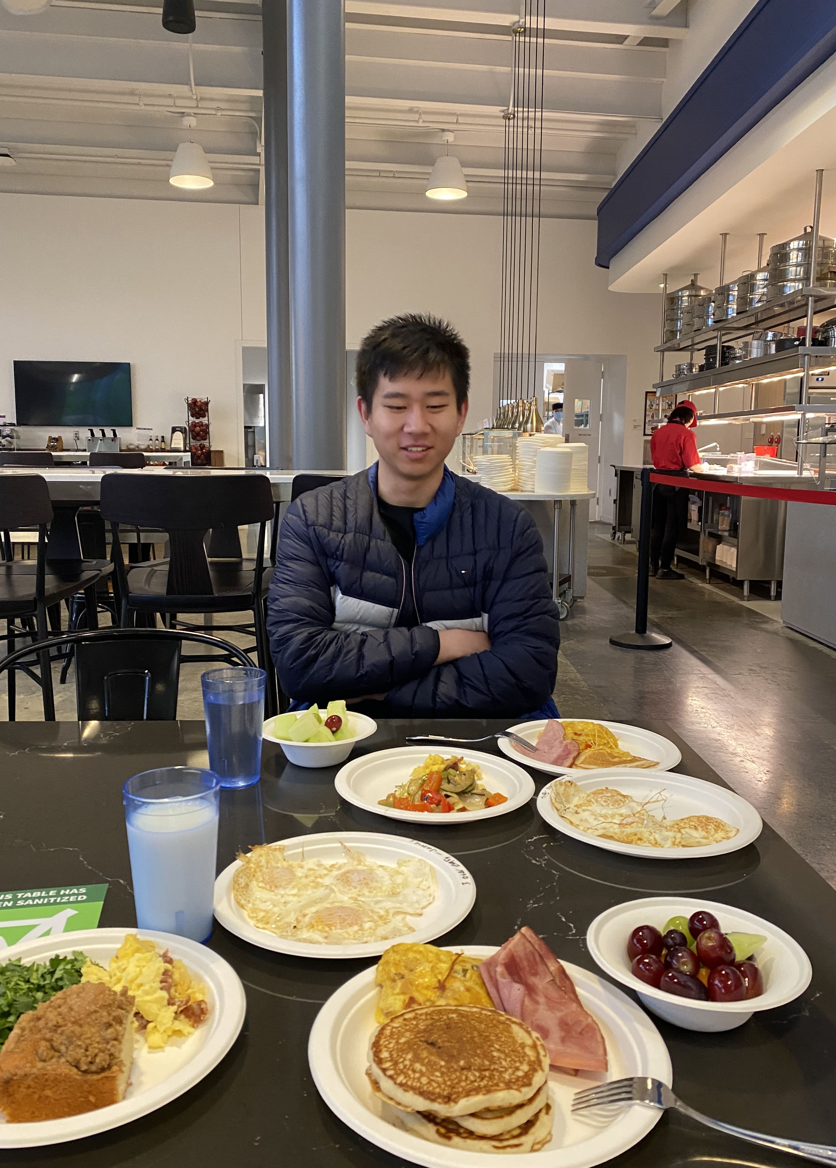 Eric eating breakfast