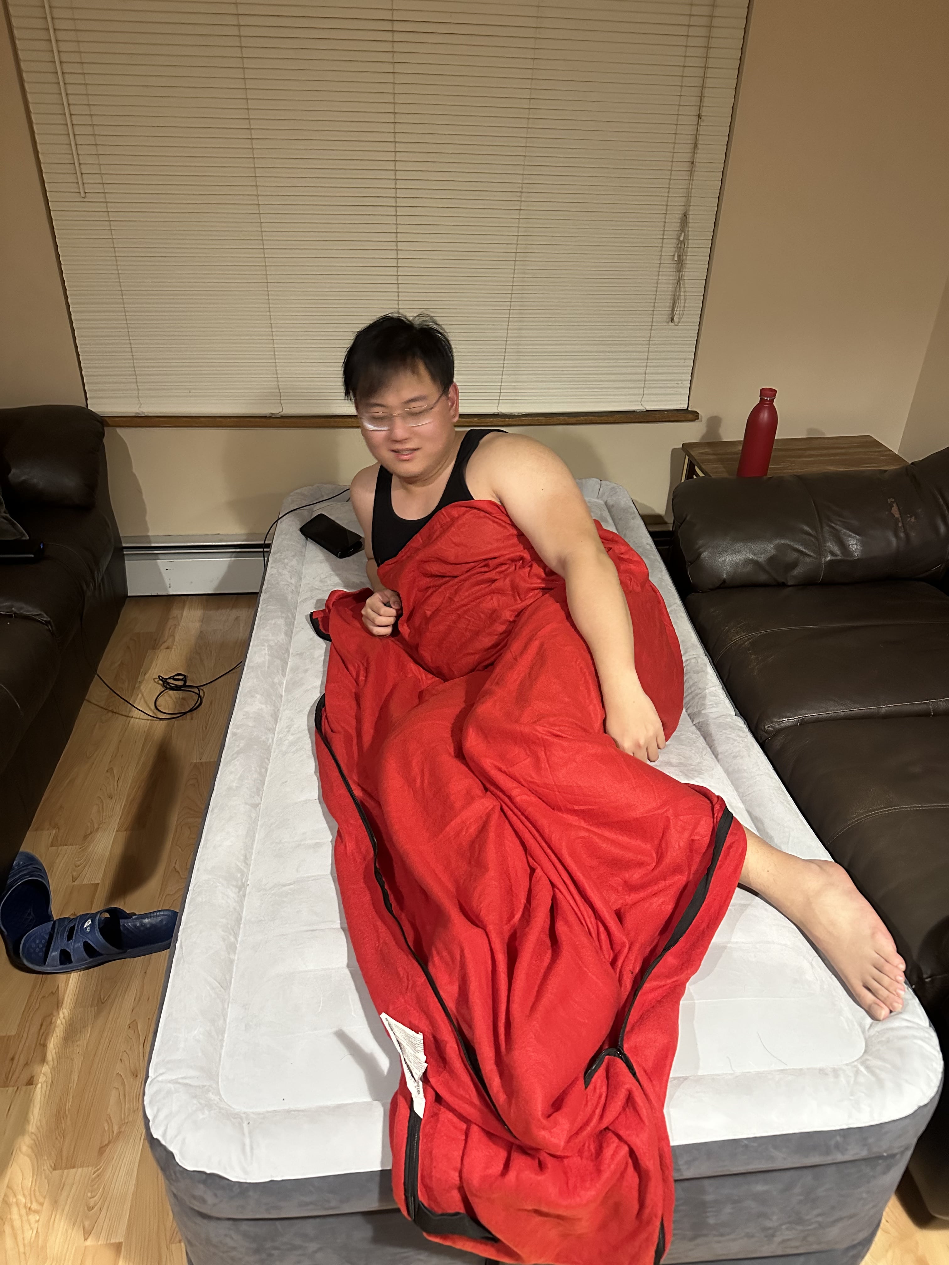 Gary in air mattress