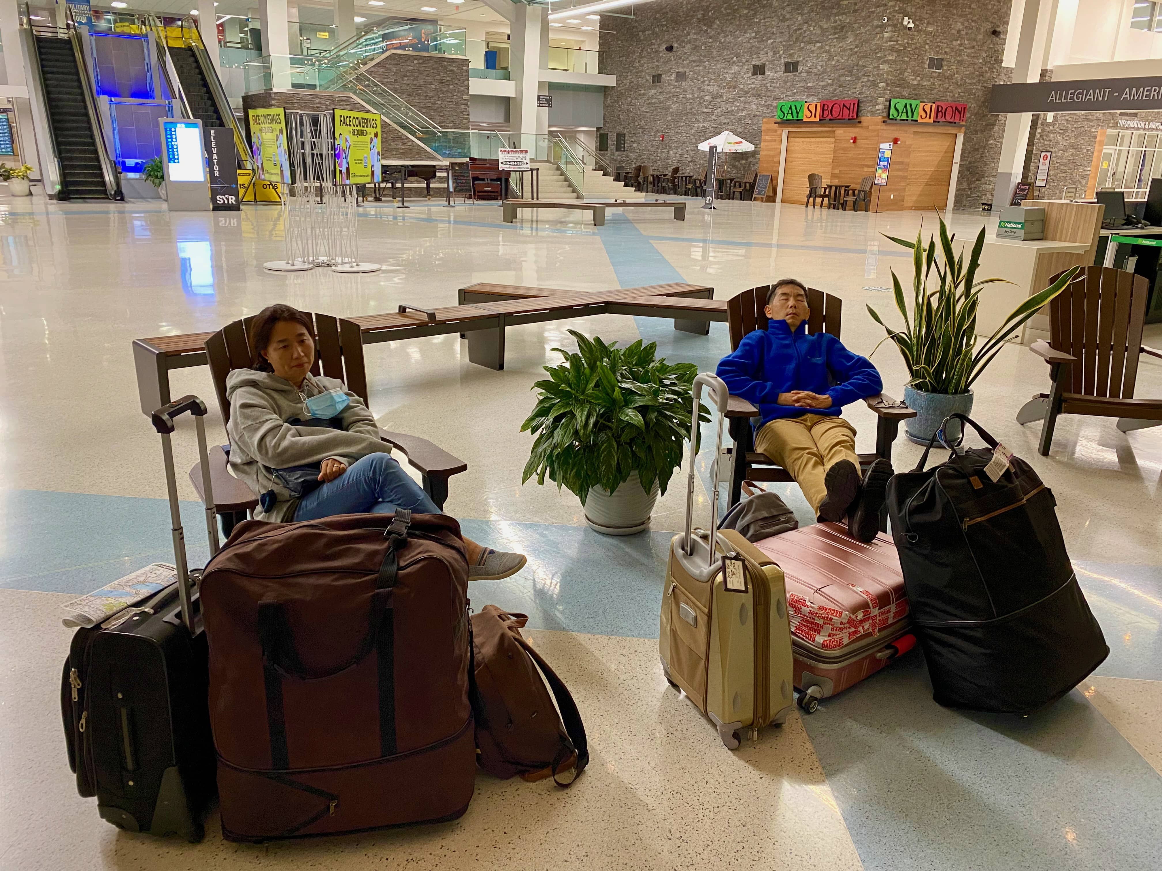 Sleeping at the airport
