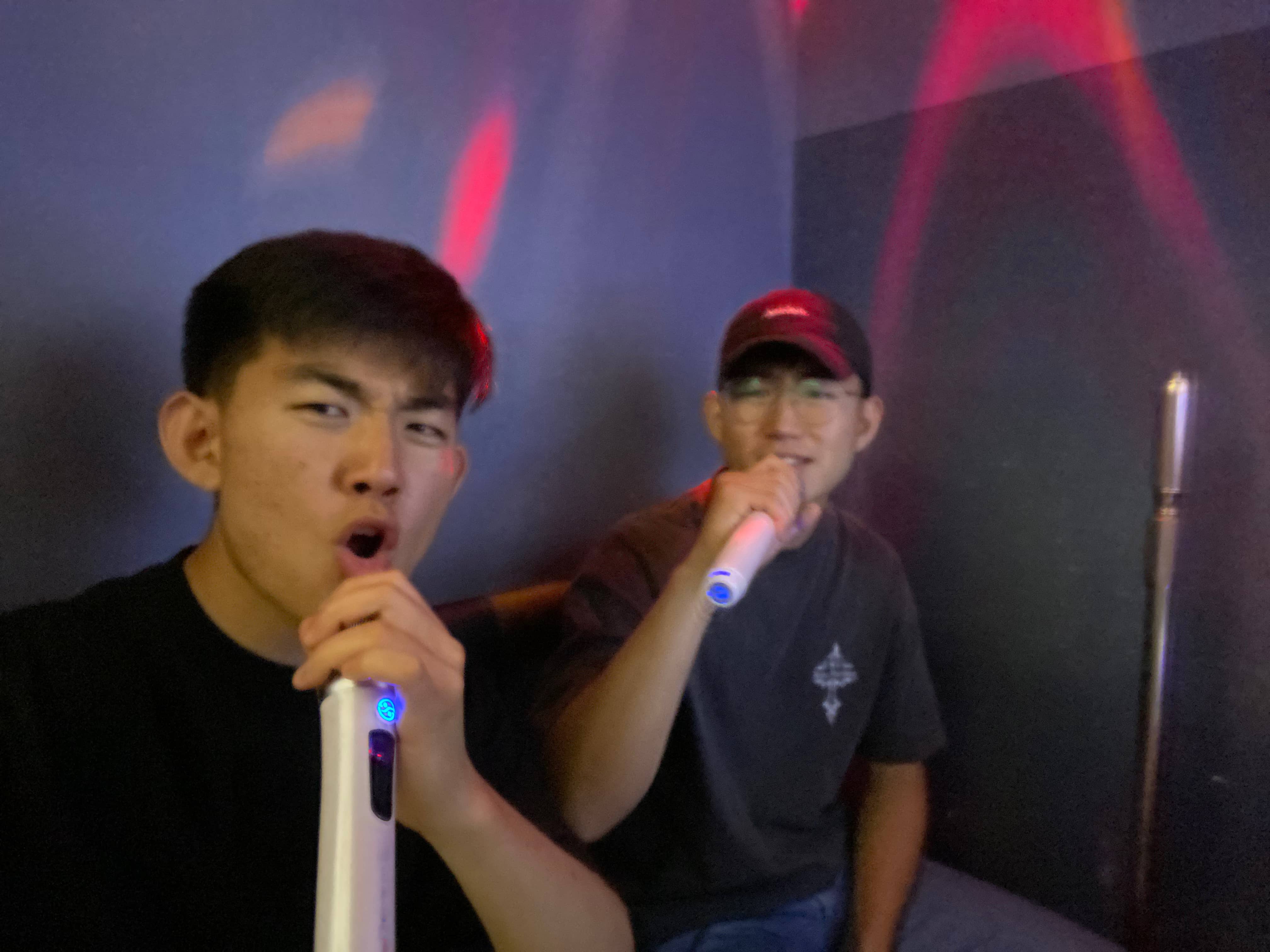 Bro and Me at a Karaoke place.