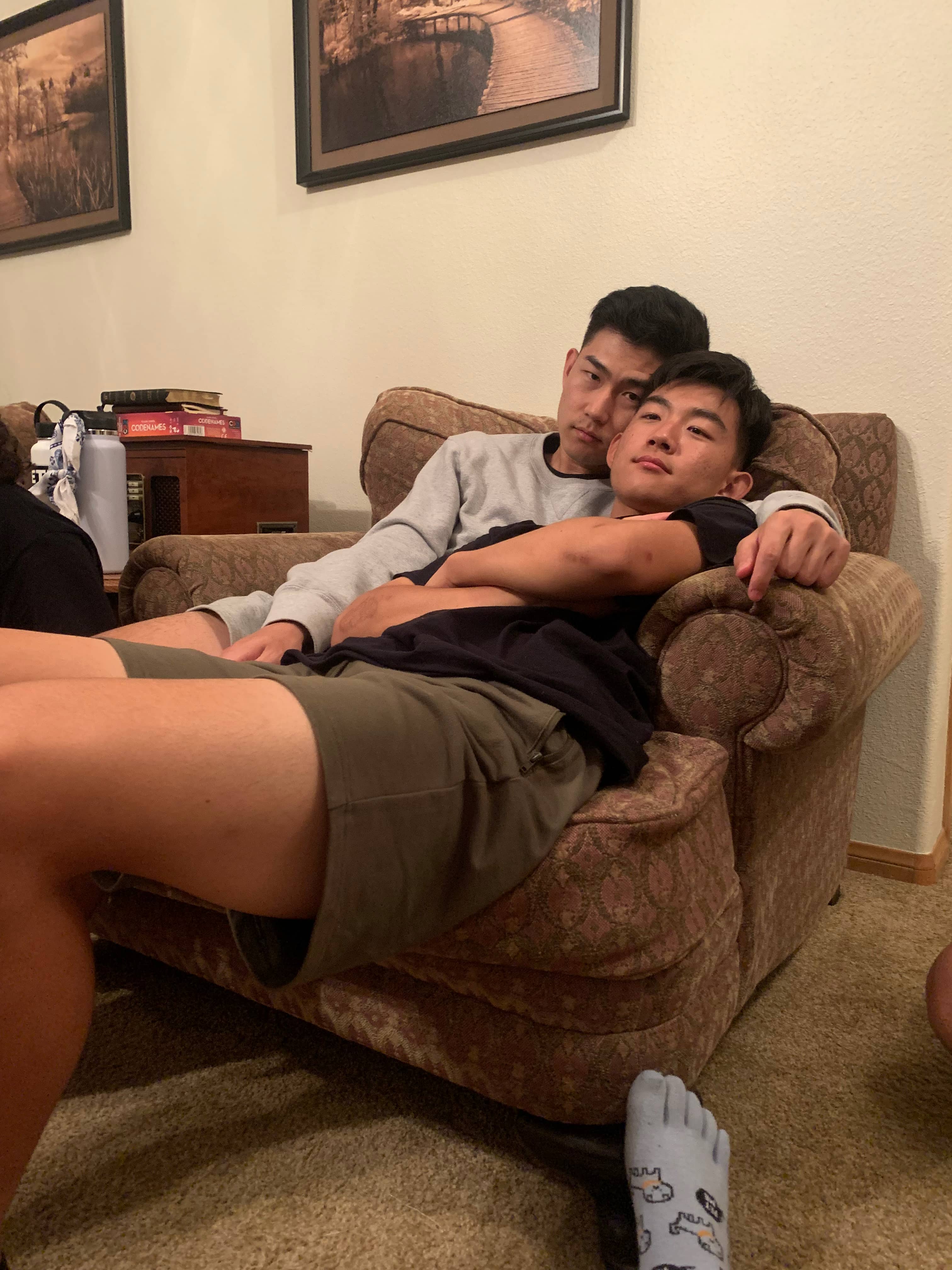 Bro and me on a couch.