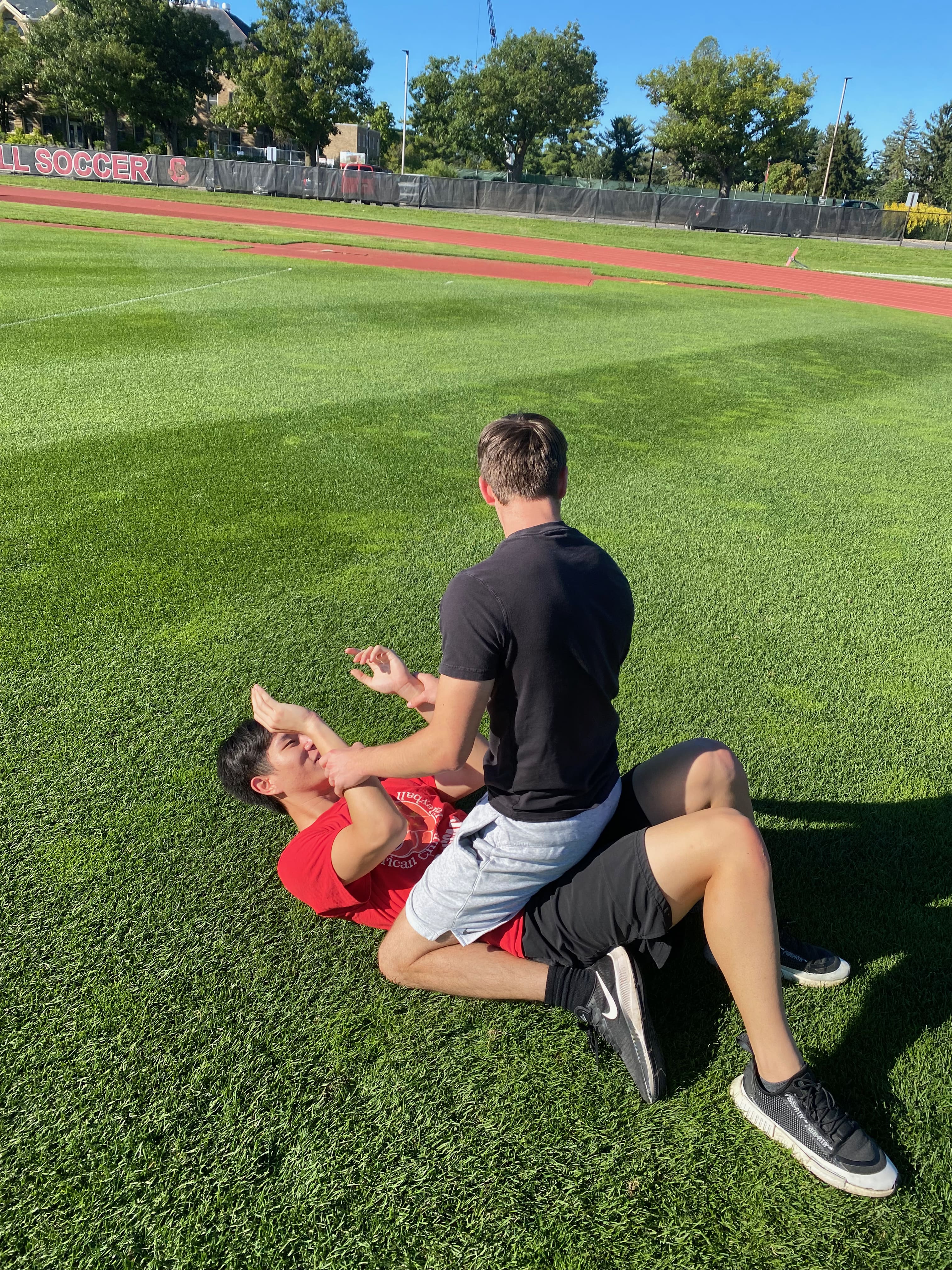 Eric and Jonah wrestle